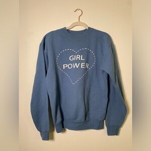 Hanes Girl Power blue sweatshirt size small